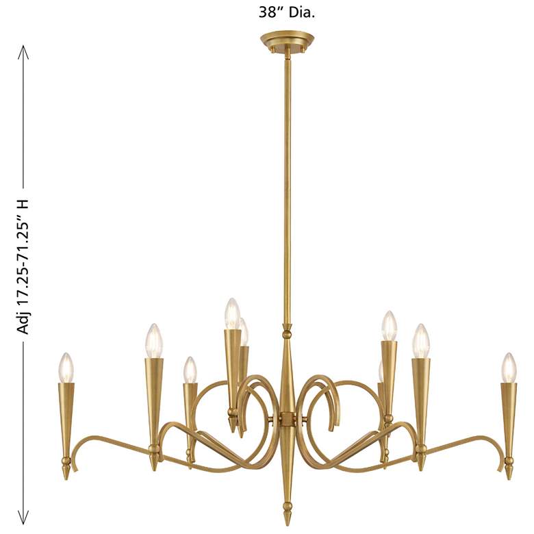 Image 7 Tremont 9-Light Chandelier in Riviera Brass more views