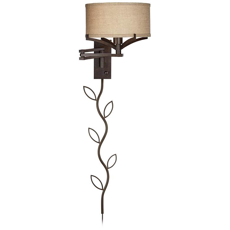 Image 1 Tremont Bronze Metal Swing Arm Wall Lamp with Cord Cover