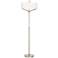 Tremont Brushed Steel Floor Lamp with White Shade