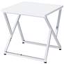 Trenchly 24" Wide Gloss White Steel Square End Table