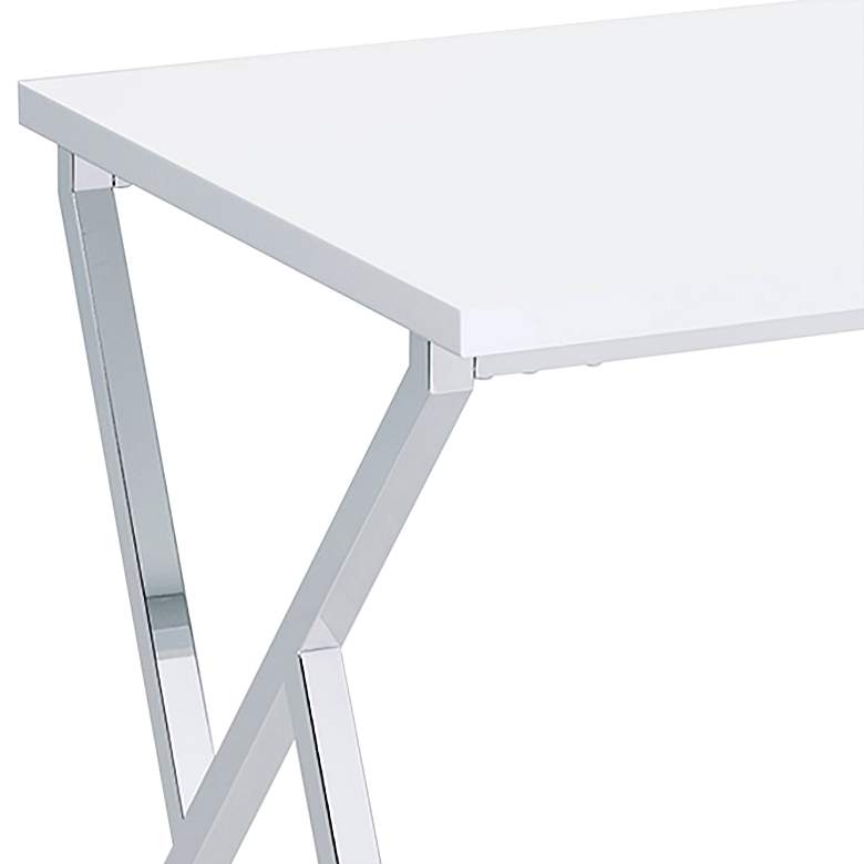 Image 3 Trenchly 24" Wide Gloss White Steel Square End Table more views