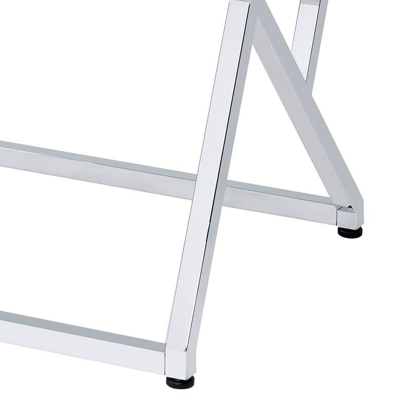 Image 4 Trenchly 24" Wide Gloss White Steel Square End Table more views