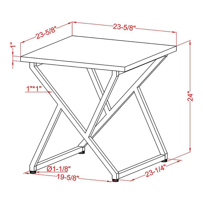 Image 7 Trenchly 24 inch Wide Gloss White Steel Square End Table more views