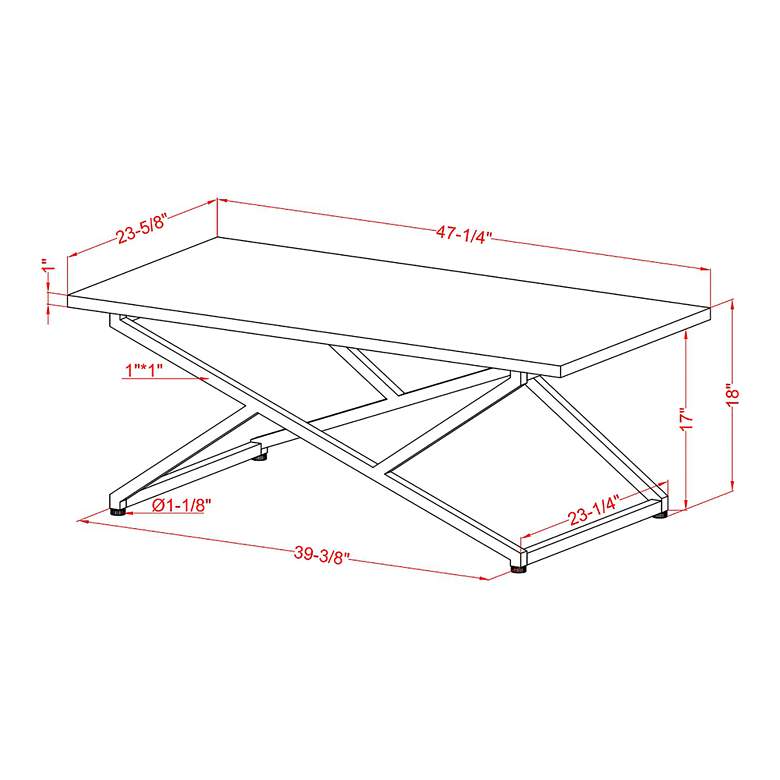 Image 6 Trenchly 47 1/2 inchW Gloss White Steel Rectangular Coffee Table more views