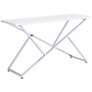 Trenchly 60" Wide Gloss White Steel Rectangular Console Table