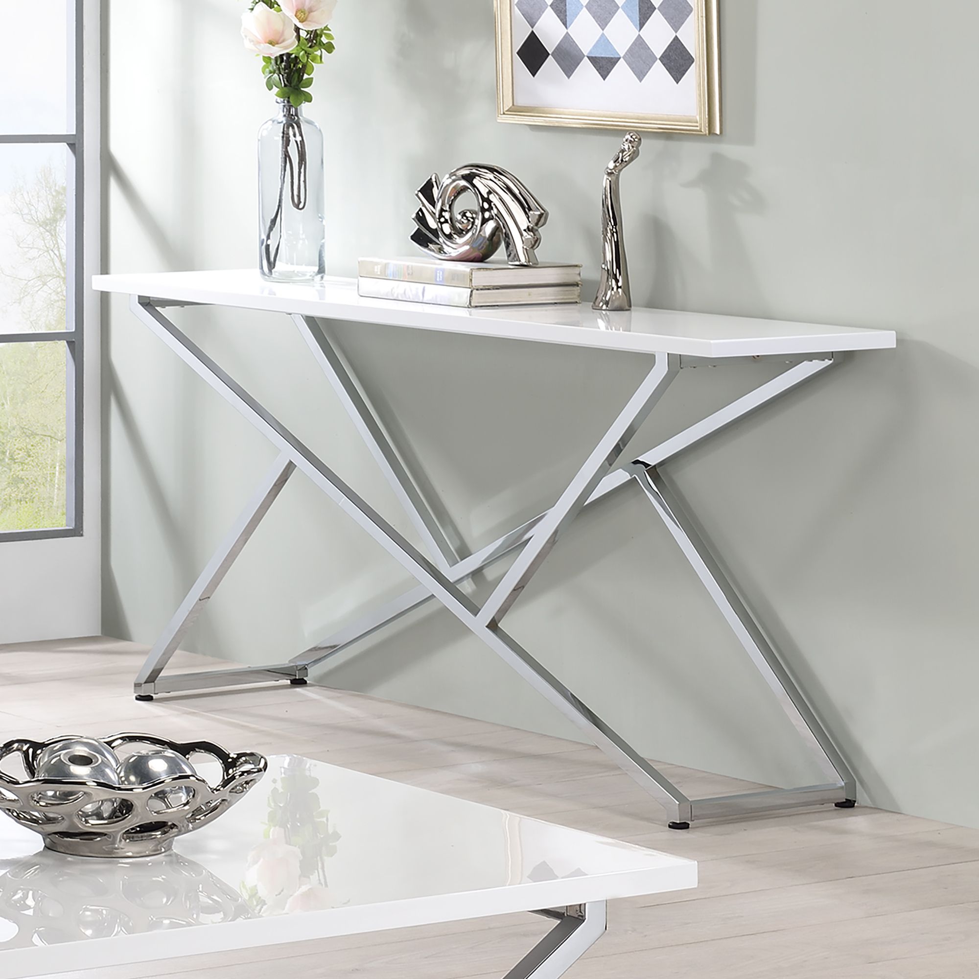 60 inch glass on sale console table