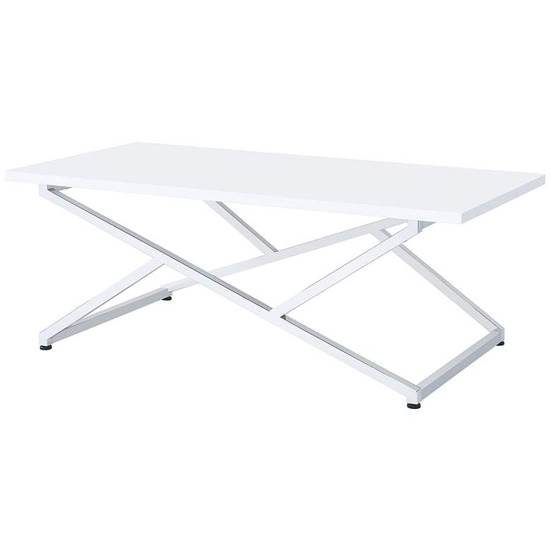 Image 3 Trenchly High Gloss White Steel 2-Piece Coffee Tables Set more views