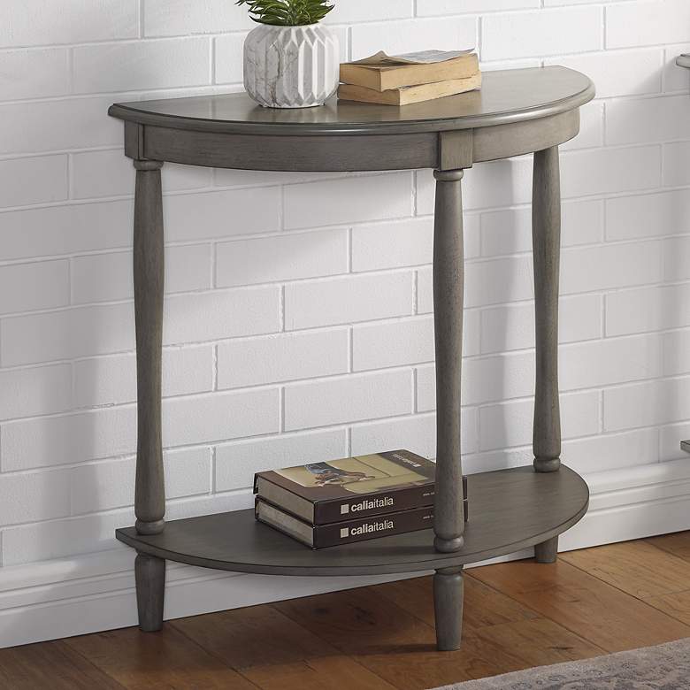 Image 1 Trennis 28" Wide Antique Gray Wood 1-Shelf Console Table