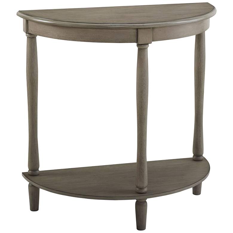 Image 6 Trennis 28" Wide Antique Gray Wood 1-Shelf Console Table more views