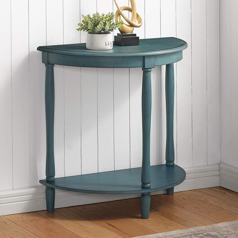 Image 1 Trennis 28" Wide Antique Light Green Wood Console Table