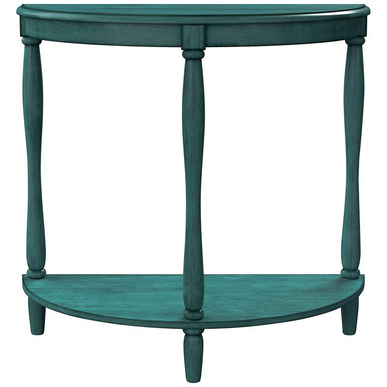 Image 7 Trennis 28" Wide Antique Light Green Wood Console Table more views