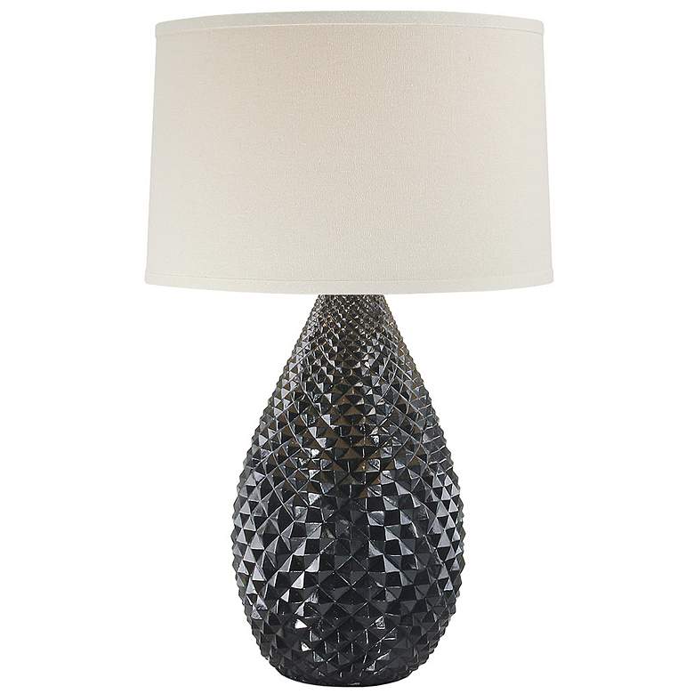 Image 1 Trent 25.5 Inches Height Hydrocal Table Lamp in Midnight Finish