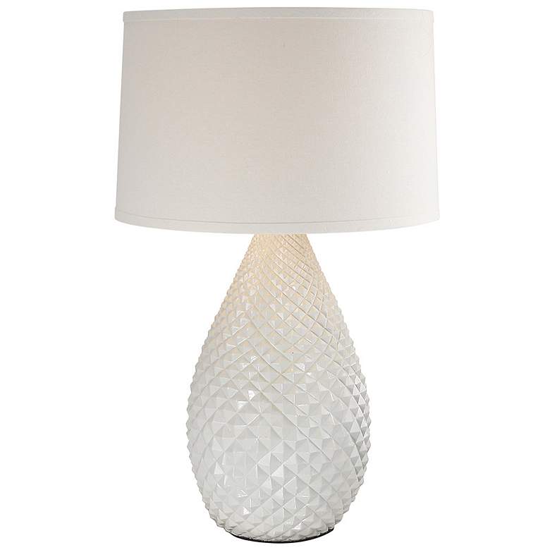 Image 1 Trent 25.5 Inches Hydrocal Table Lamp in Swiss Coffee