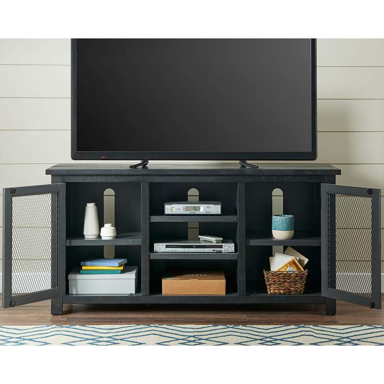Image 1 Trent 60" Wide Gray 2-Door Wood TV Stand Console