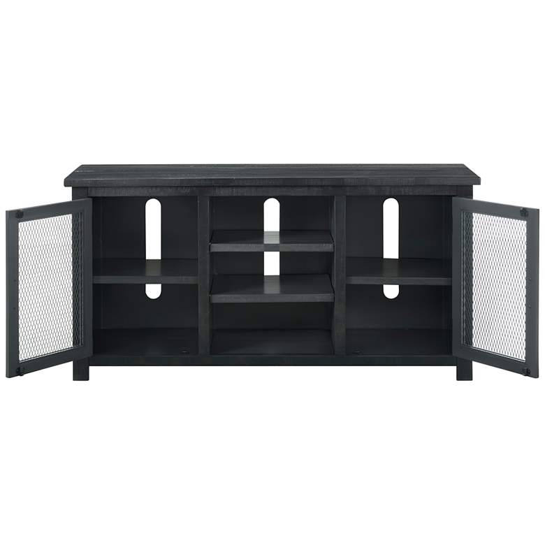 Image 3 Trent 60" Wide Gray 2-Door Wood TV Stand Console more views