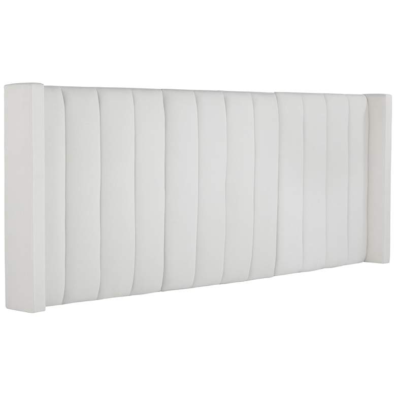 Image 2 Trent Channel Tufted White Fabric King Hanging Headboard