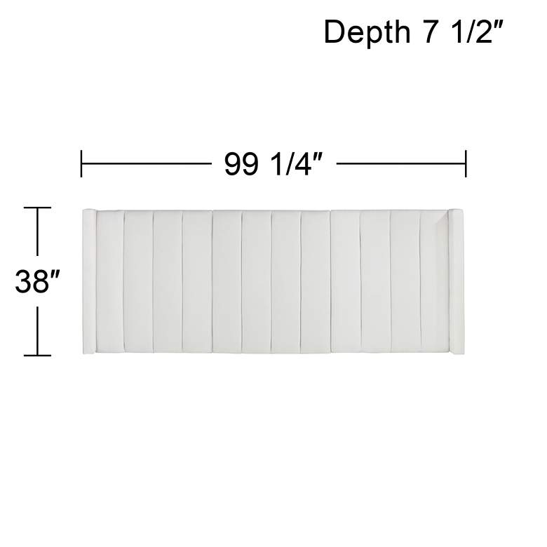 Image 6 Trent Channel Tufted White Fabric King Hanging Headboard more views