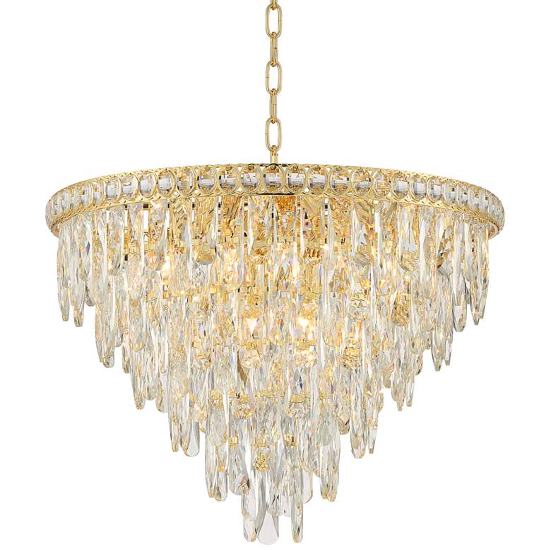 Trenta 23 1/2&quot; Wide Gold and Crystal Pendant Light