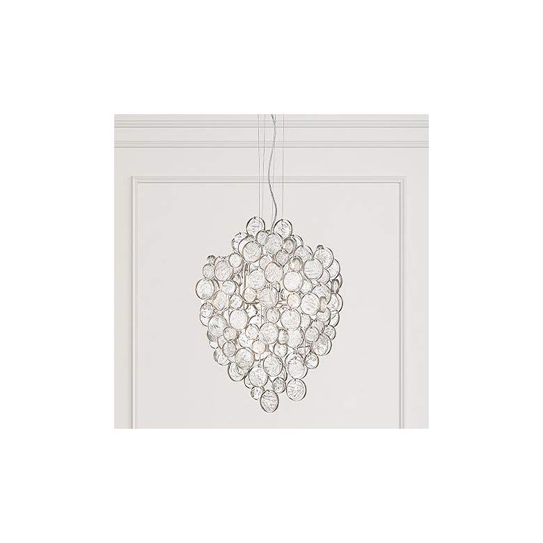 Image 2 Trento 19 1/2"W Champagne Silver 7-Light Oval Chandelier