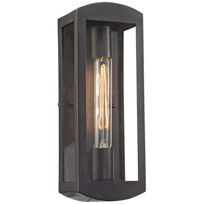 Image 1 Trenton 13 inch High Blackened Bronze Outdoor Wall Light