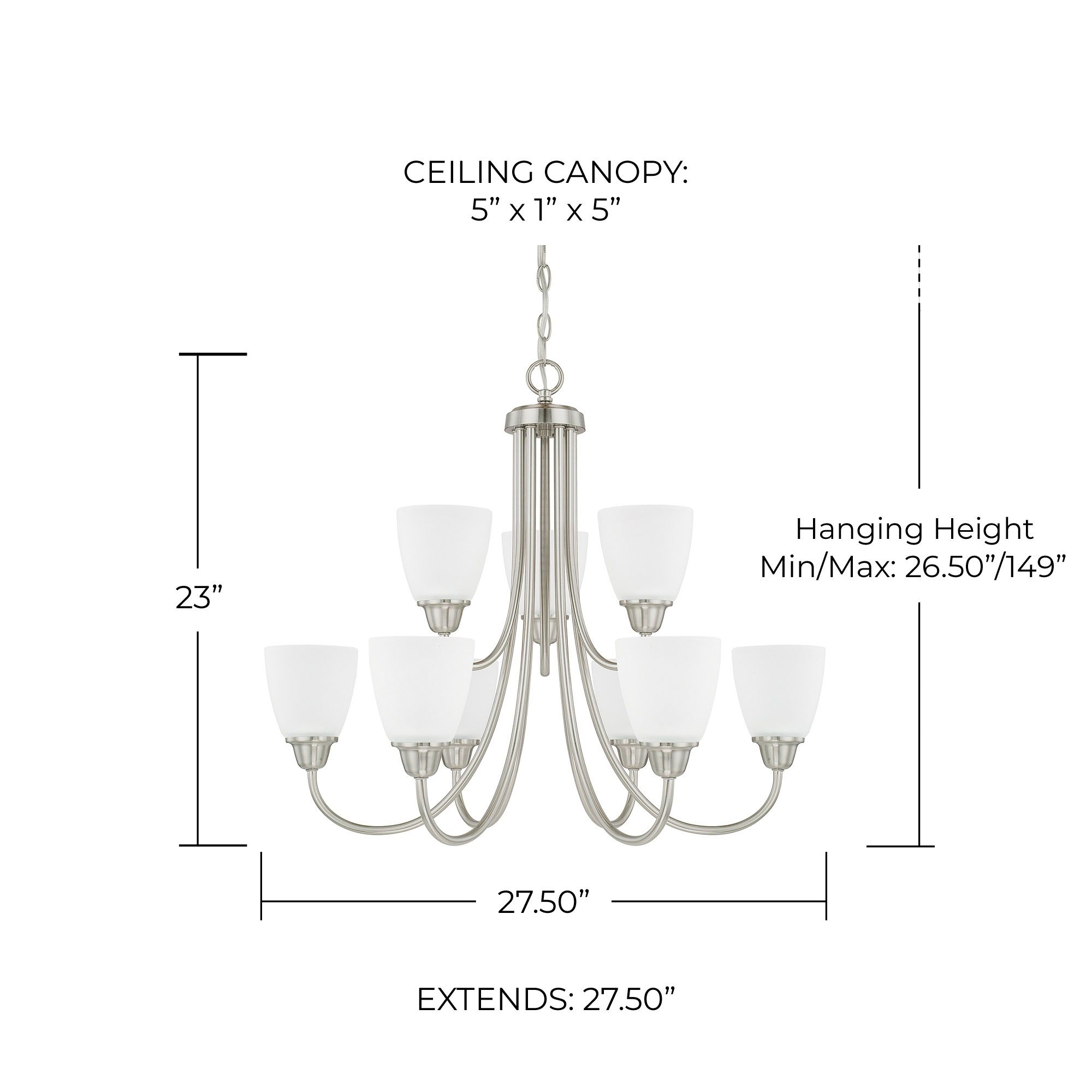 Image 2 Trenton 27 1/2" Wide Brushed Nickel 9-Light Chandelier more views