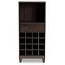 Trenton 27 1/2"W Dark Brown 1-Drawer Wine Storage Cabinet