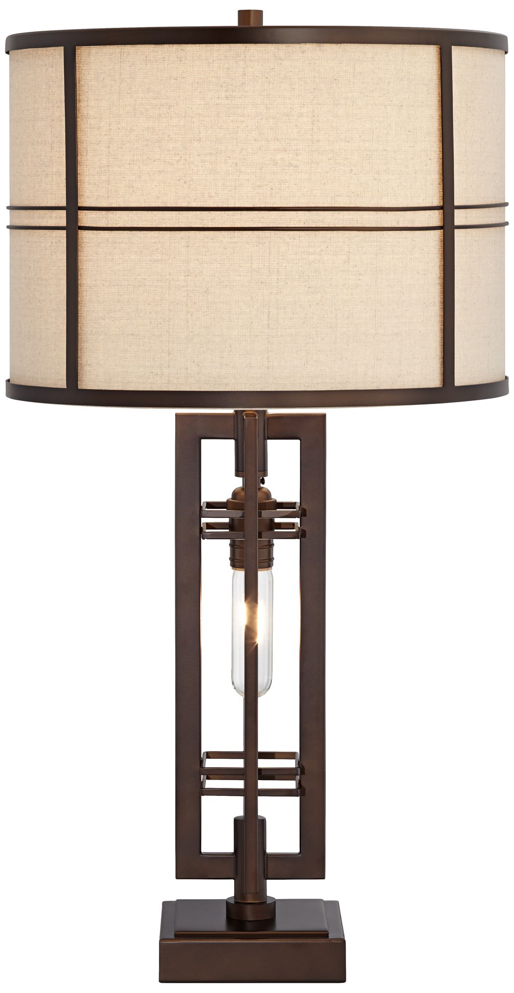 Trenton 28" Bronze Table Lamp with Night Light in scene