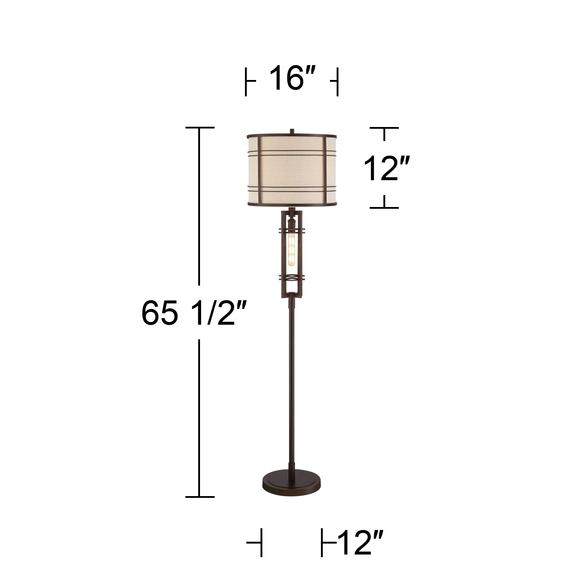 Trenton 65 1/2 Farmhouse Floor Lamp with Night Light