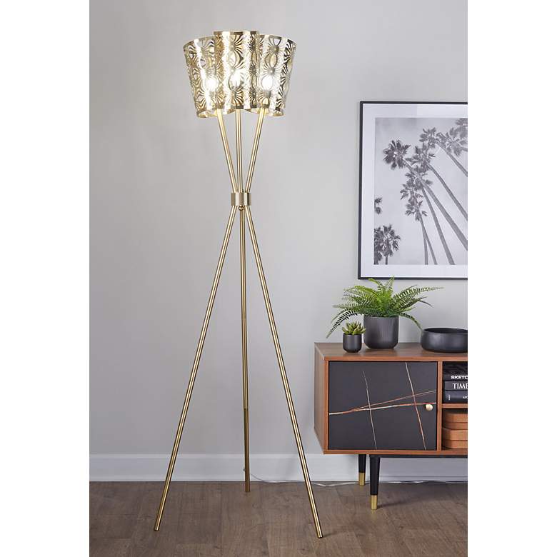 Image 4 Tres-Tripod 68" Metal Floor Lamp more views
