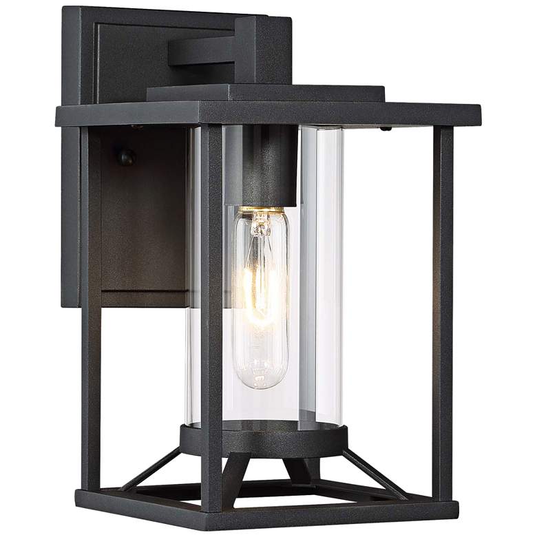 Image 2 Trescott 11 1/2" High Black Outdoor Wall Light
