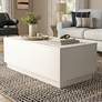 Tresero 47 1/4" Wide White Lacquer 1-Drawer Coffee Table