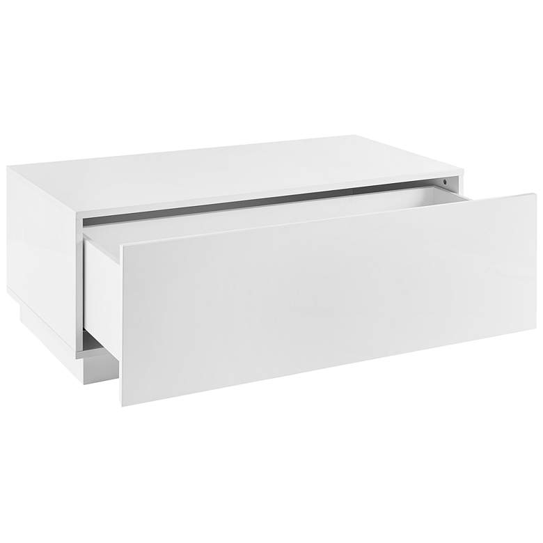 Image 4 Tresero 47 1/4" Wide White Lacquer 1-Drawer Coffee Table more views