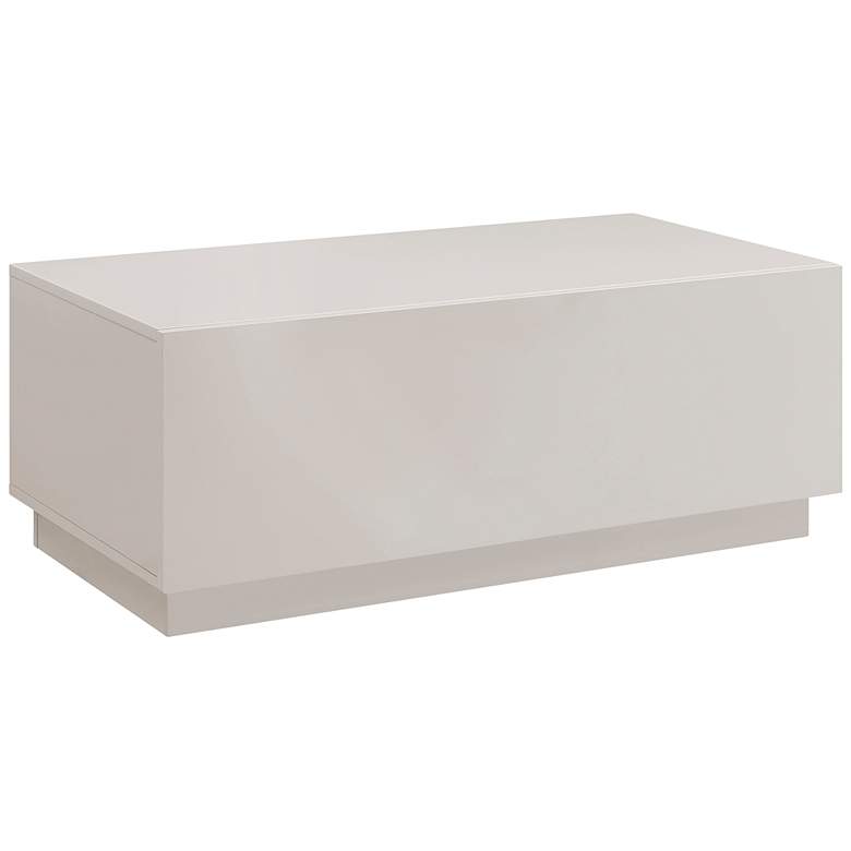 Image 1 Tresero 47" Wide High Gloss Warm Gray Wood Coffee Table