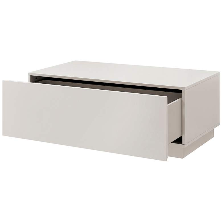 Image 3 Tresero 47" Wide High Gloss Warm Gray Wood Coffee Table more views