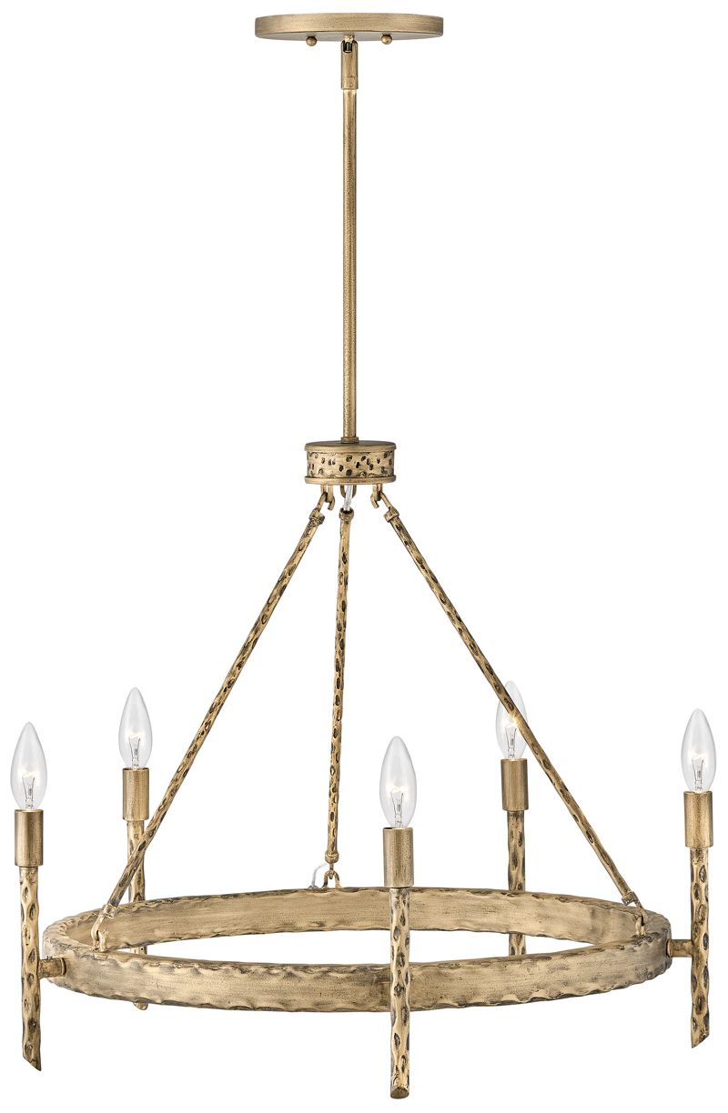 Image Tress 25" Wide Champagne Gold 5-Light Ring Chandelier