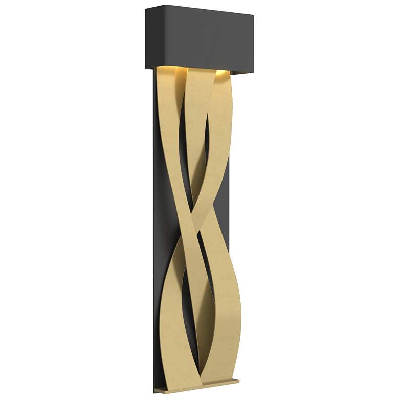Image 1 Tress 31.8" High Modern Brass Accented Large Black LED Sconce