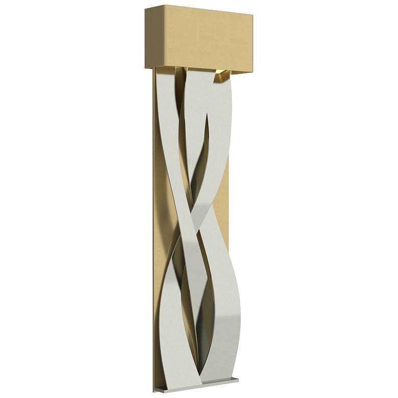Image 1 Tress 31.8 inch High Sterling Accented Large Modern Brass LED Sconce
