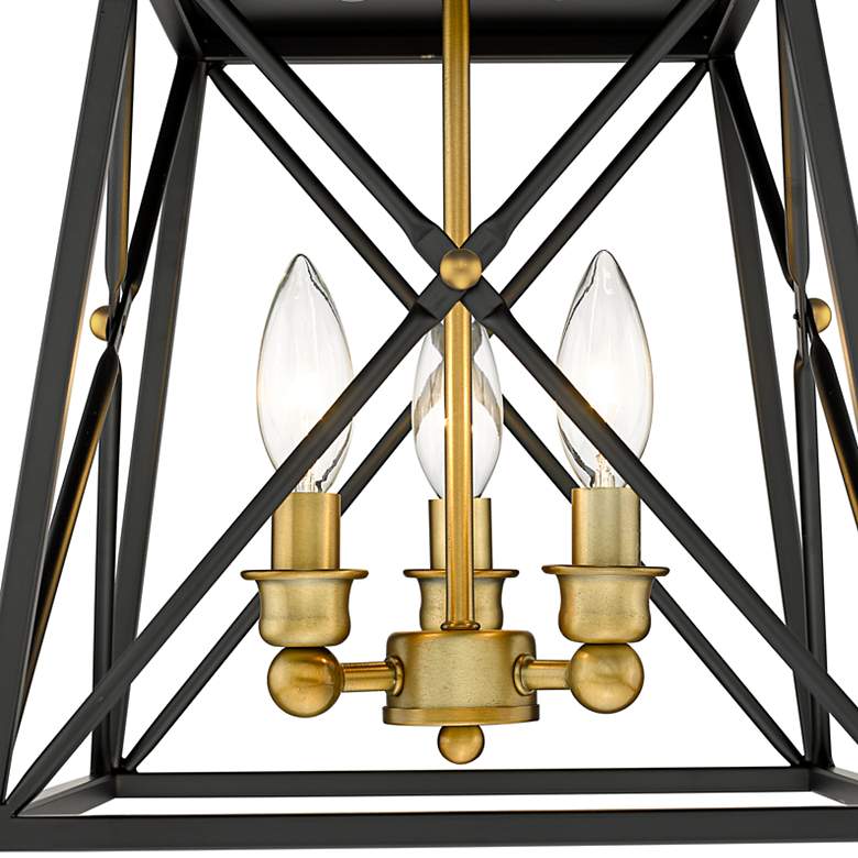 Image 5 Trestle 11" Wide Matte Black and Olde Brass Ceiling Light more views