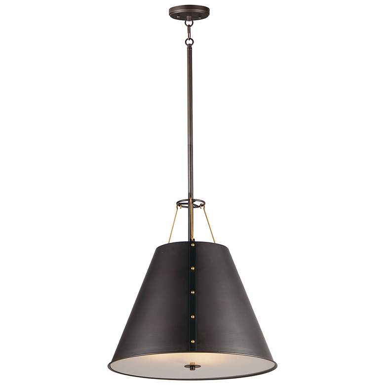 Image 1 Trestle 3 Light 20" Wide Oil Rubbed Bronze/Antique Brass Pendant Light