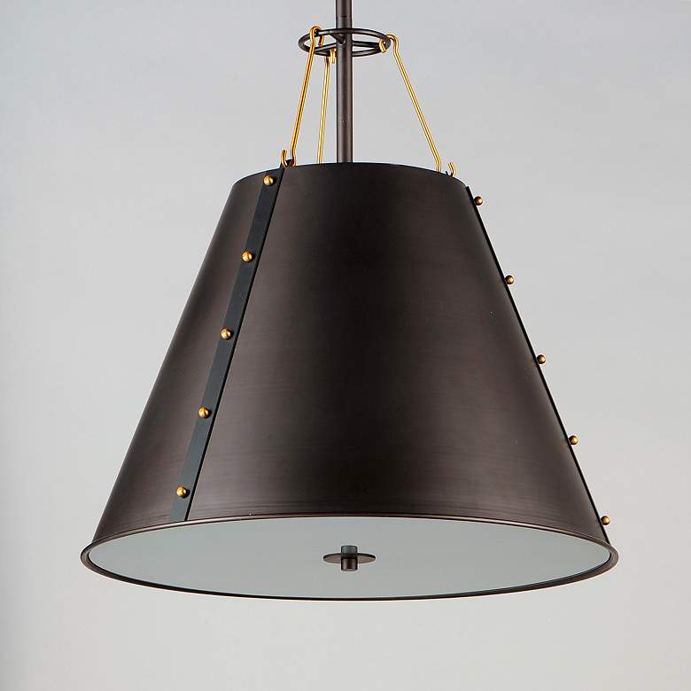 Image 2 Trestle 3 Light 20" Wide Oil Rubbed Bronze/Antique Brass Pendant Light more views