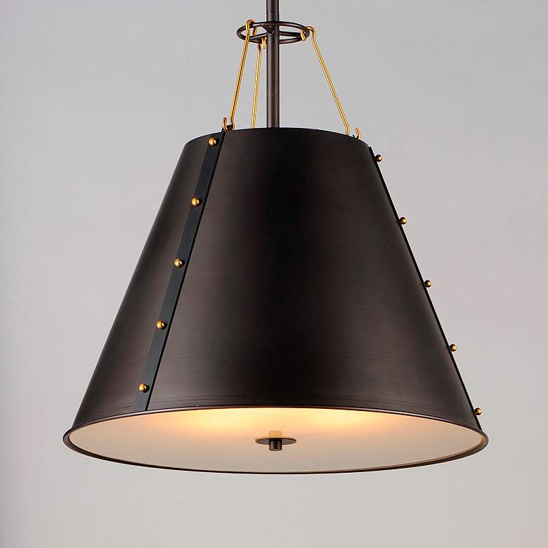 Image 3 Trestle 3 Light 20" Wide Oil Rubbed Bronze/Antique Brass Pendant Light more views