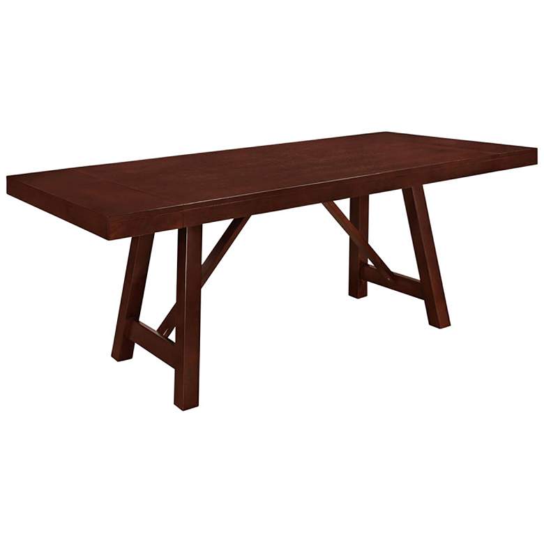 Image 1 Trestle 80 inch Wide  Espresso Wood Dining Table