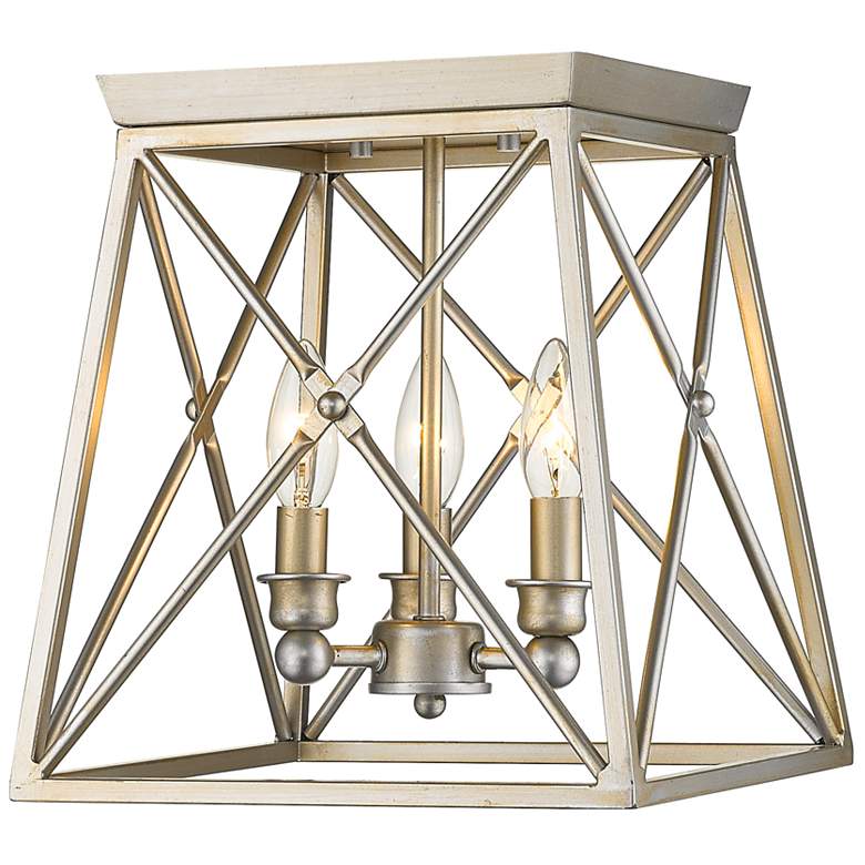 Image 1 Trestle by Z-Lite Antique Silver 3 Light Flush Mount