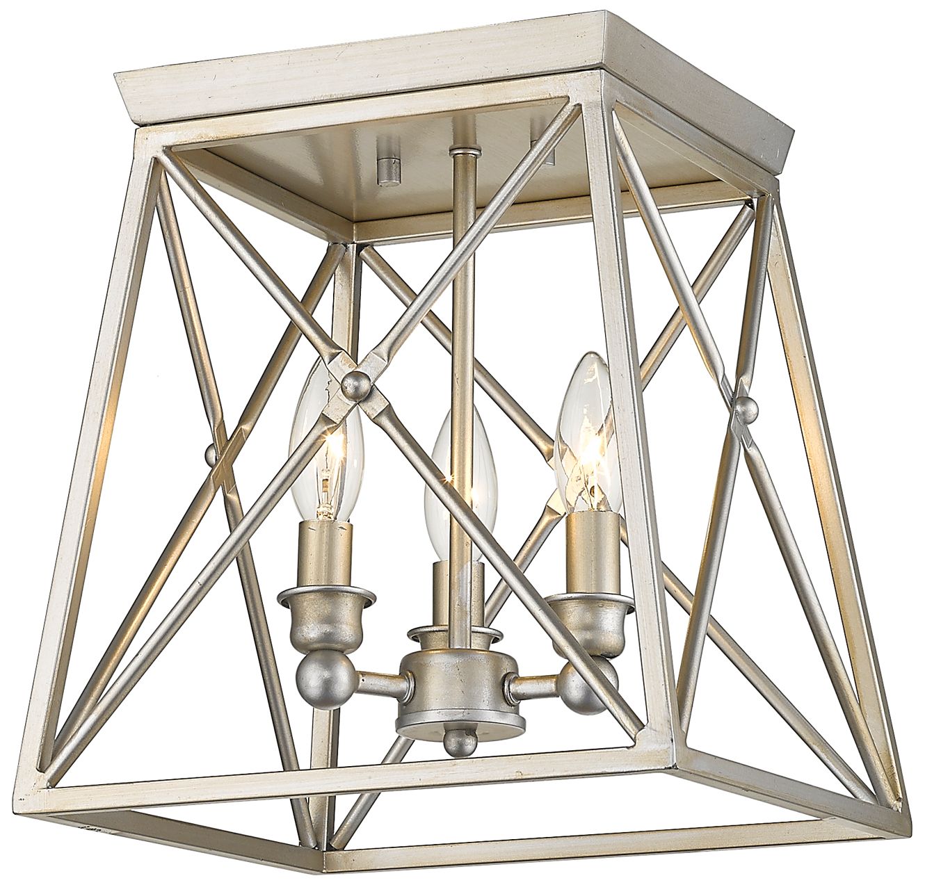 Image 4 Trestle by Z-Lite Antique Silver 3 Light Flush Mount more views