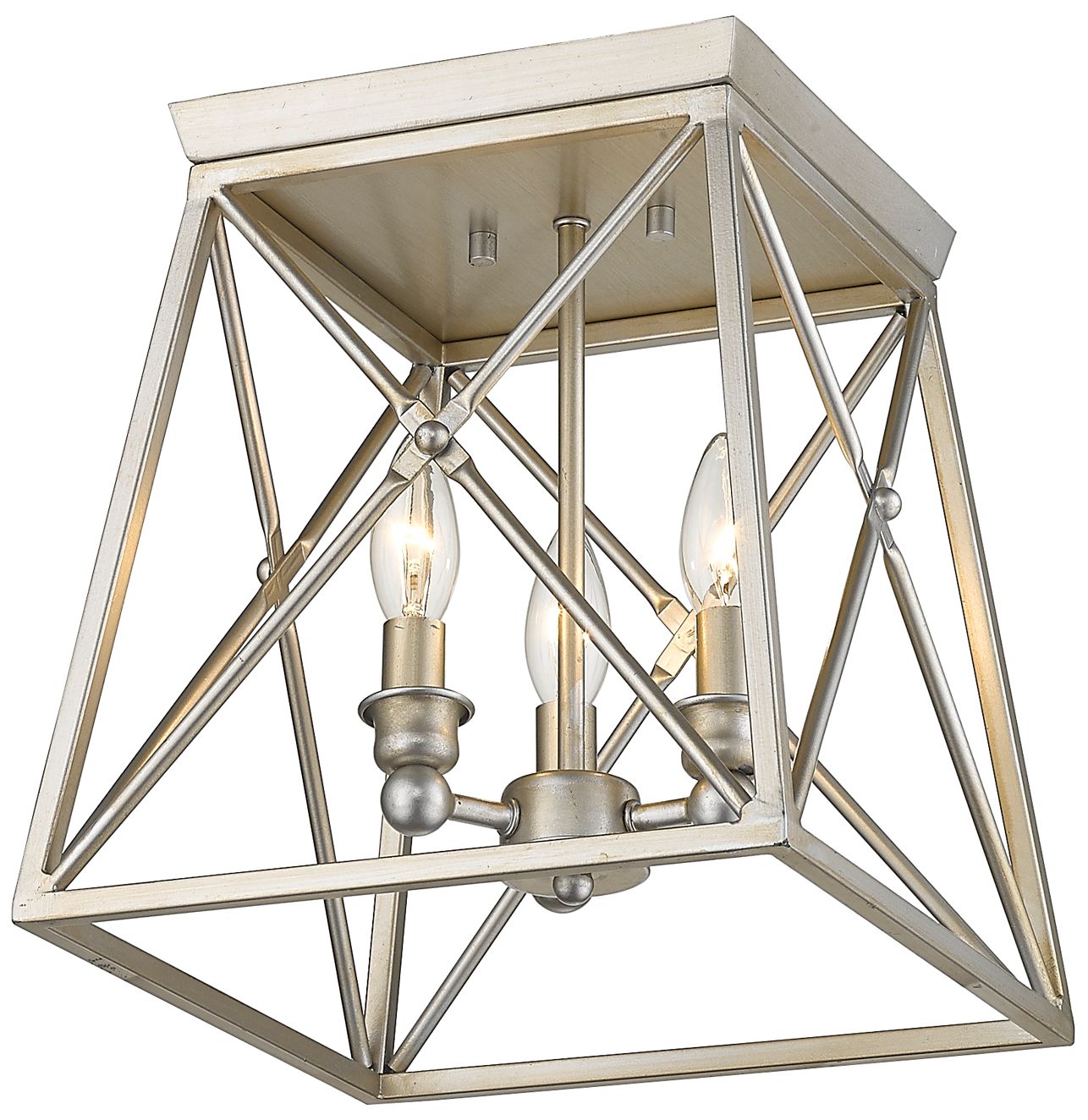 Image 6 Trestle by Z-Lite Antique Silver 3 Light Flush Mount more views