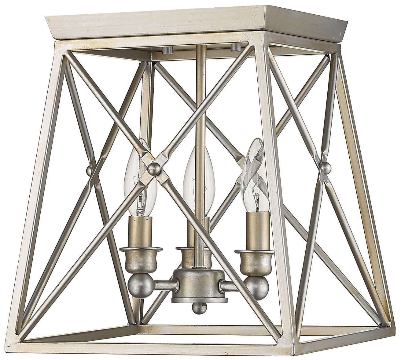 Image 7 Trestle by Z-Lite Antique Silver 3 Light Flush Mount more views