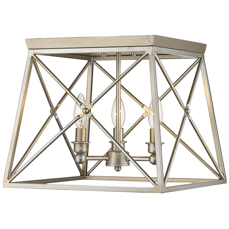 Image 1 Trestle by Z-Lite Antique Silver 3 Light Flush Mount