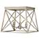 Trestle by Z-Lite Antique Silver 3 Light Flush Mount