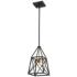 Trestle by Z-Lite Matte Black + Olde Brass 1 Light Mini Pendant