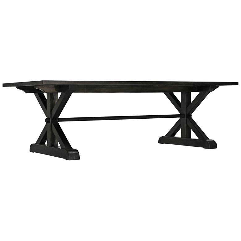 Image 1 Trestle Provincial 96 inch Wide Iron Brown Rustic Dining Table